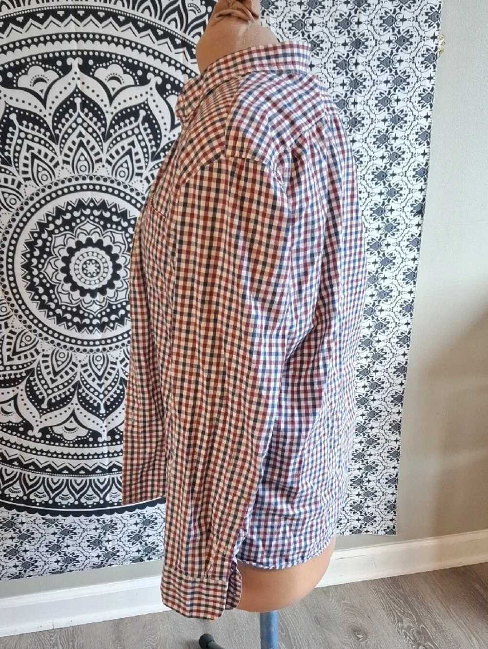 J. Crew Red Navy White Gingham Button-Down Shirt